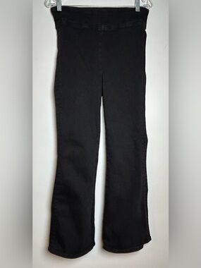 Frame Jetset Crop Mini boot jeans women’s size 2 black sheen Noir flare denim